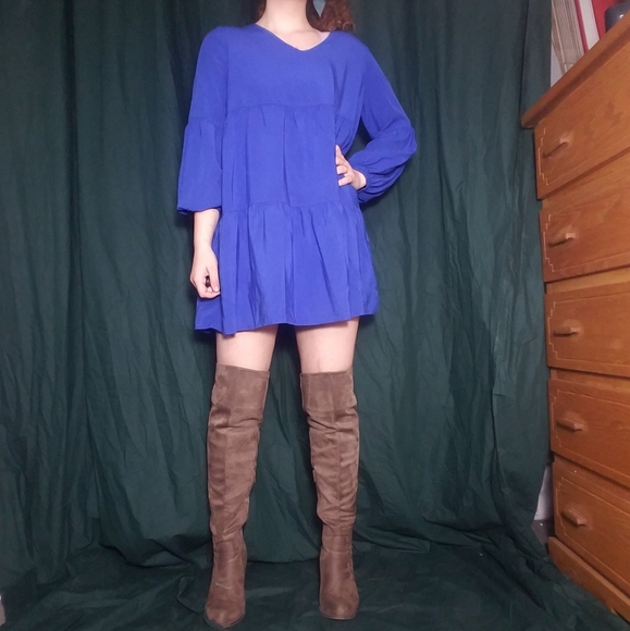 Dresses & Skirts - SOLD BOHO oversized blue/purple dress small